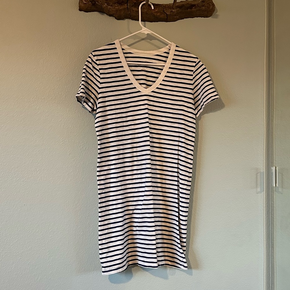 Beach/Summer cotton dress - Navy/white